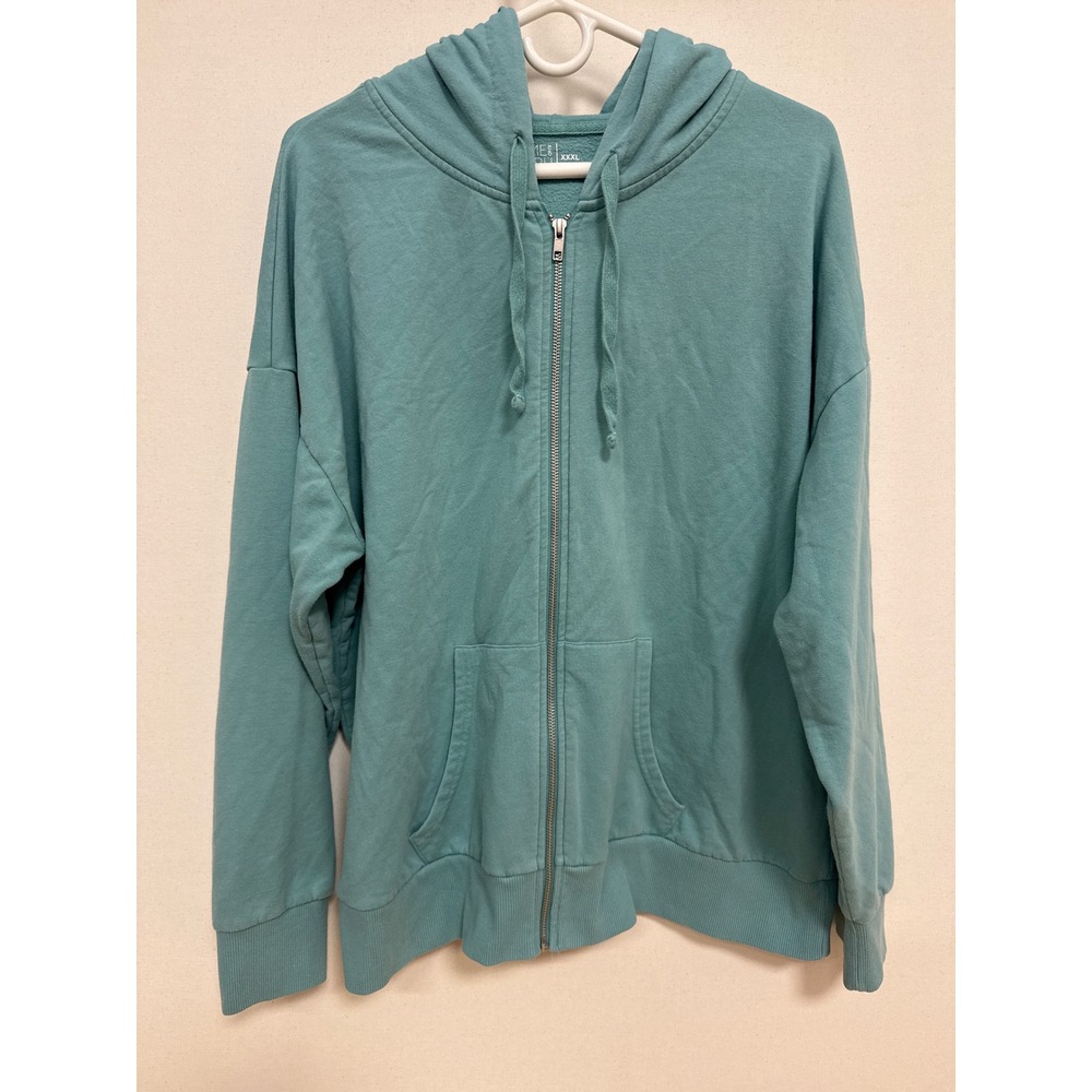 Time and Tru Teal Blue Full Zip Hoodie Sweatshirt Plus Size XXXL 22